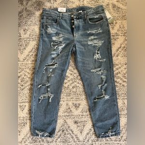 H&M Low Waist Boyfriend Jeans with Rips